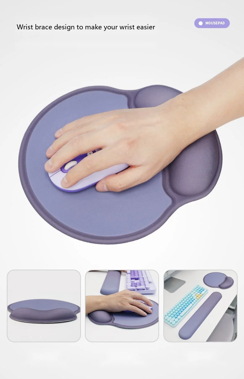 Memory-Schaum Handgelenkauflage Tastatur-Pad-Set 6 Farben Büro Gaming Langsam Rückfedernd Ergonomische Unterstützung – Detail 5