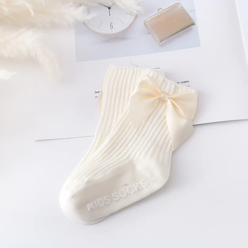 Baby Accessories Newborn Big Bow Floor Socks Infant Children Socks Kids Four Seasons Non-slip Cotton Socks Toddler Girls Clothes