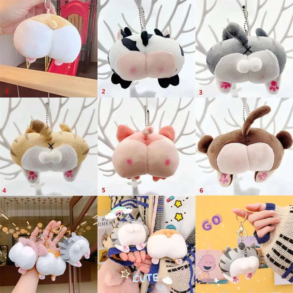 Porte-clés en forme de chat mignon pour étudiant, jouets Fidget, décoration de sac, jouets en peluche bout à bout