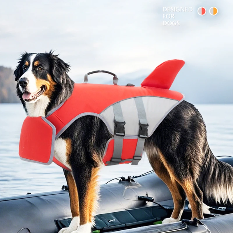 

Shark Fin Shape Dog Life Jacket Adjustable Summer Safety Vest for Pool Surfing Drifting