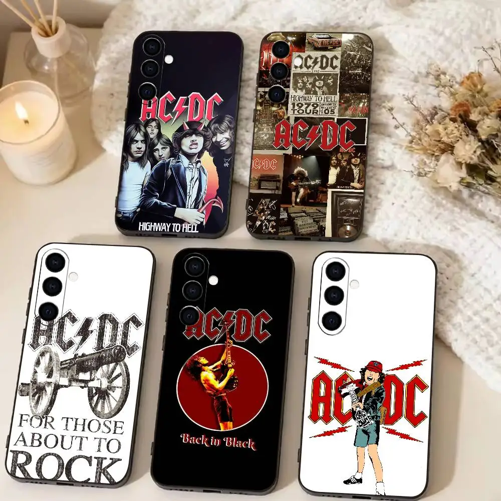 Rock and Roll AC DC  Phone Case For Samsung Galaxy A73,A72,A71,A70,A53,A52,A51,Soft Silicone Black Cover