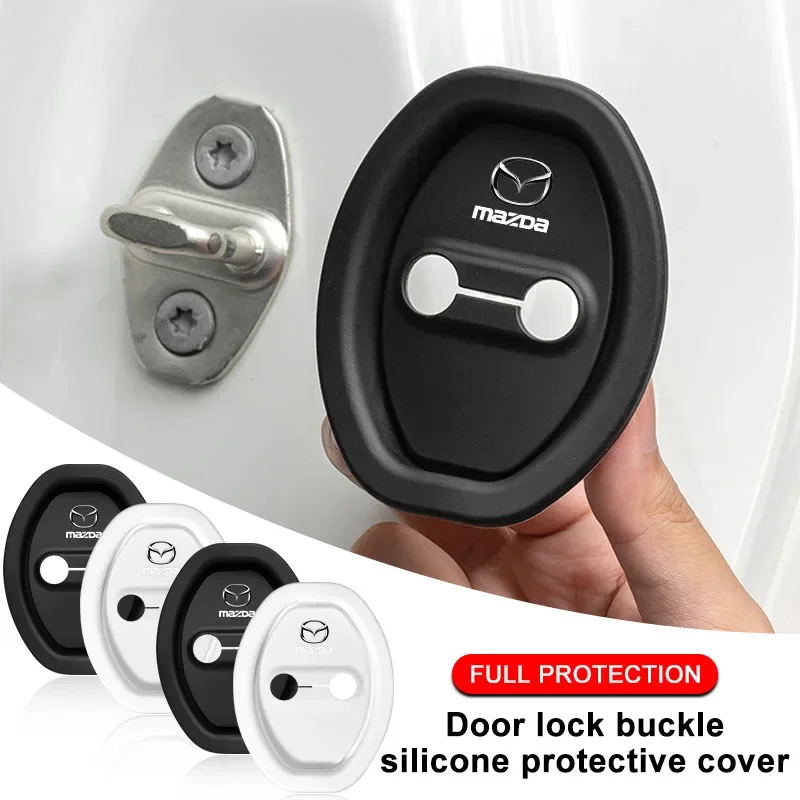

4PCS Car Door Lock Cover Silicone Protector Anti-Rust Case for Mazda 3 Mazda 6 CX-5