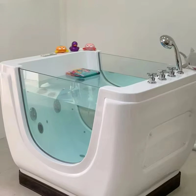 Freestanding acrylic baby swimming spa pool and baby massage spa bathtub baby bath with swimming circle