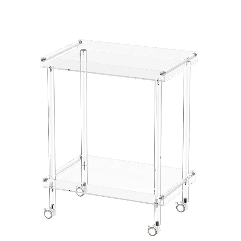 

ins wind light luxury acrylic Nordic wind transparent acrylic trolley plant rack dining car