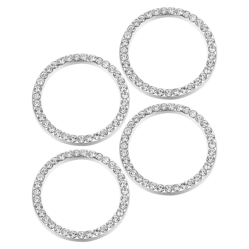 

4Pcs Car Engine Start Button Circles Rhinestone Bling Decor Elegant Push Start Interior Accessories Rhinestone Car Accessories