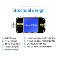 USB Power Meter Tester USB Voltage Current Meter FNB38 Multimeter For QC4+ PD3.0 2.0 Fast Charging Protocol