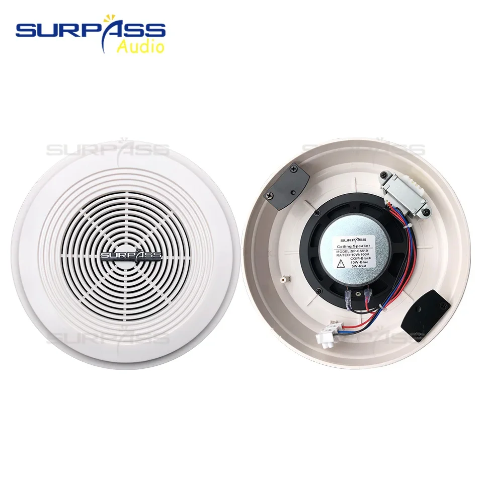 Constant Pressure PA System Passvie Music Ceiling Speaker In Wall Installation 5'' Ceiling Speaker For Home Amplifier 100V/70V