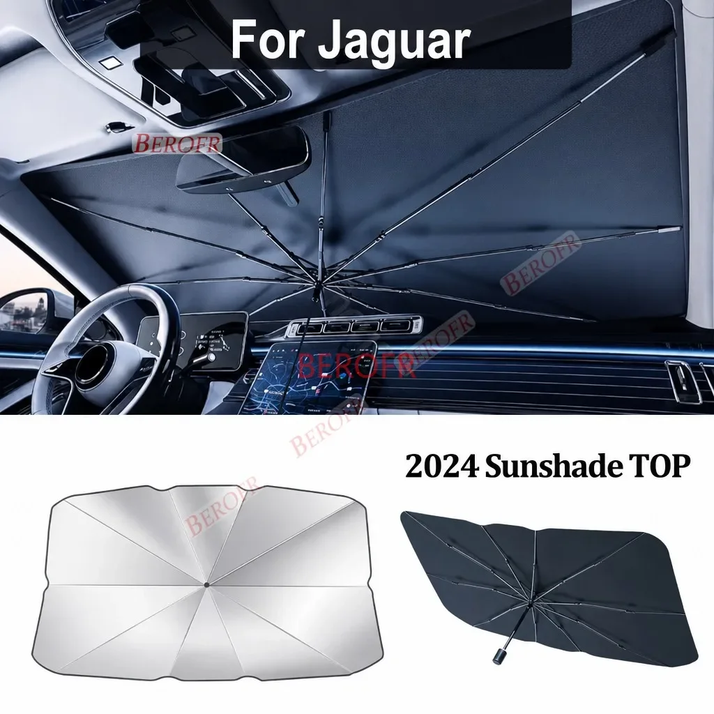 Car Sunshade Windshield Umbrella For Jaguar XE XF XK XKR XFL F-TYPE F-PACE T-PACE Car Front SunShade Parasol Foldable