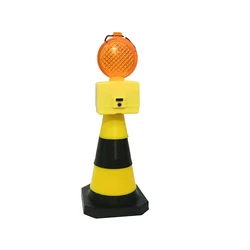 70mm Traffic Road Cone with Warning Light for 1/14  LESU Huina K336 K966 K970 RC Excavator Loader Traffic Sign Roadblock Parts