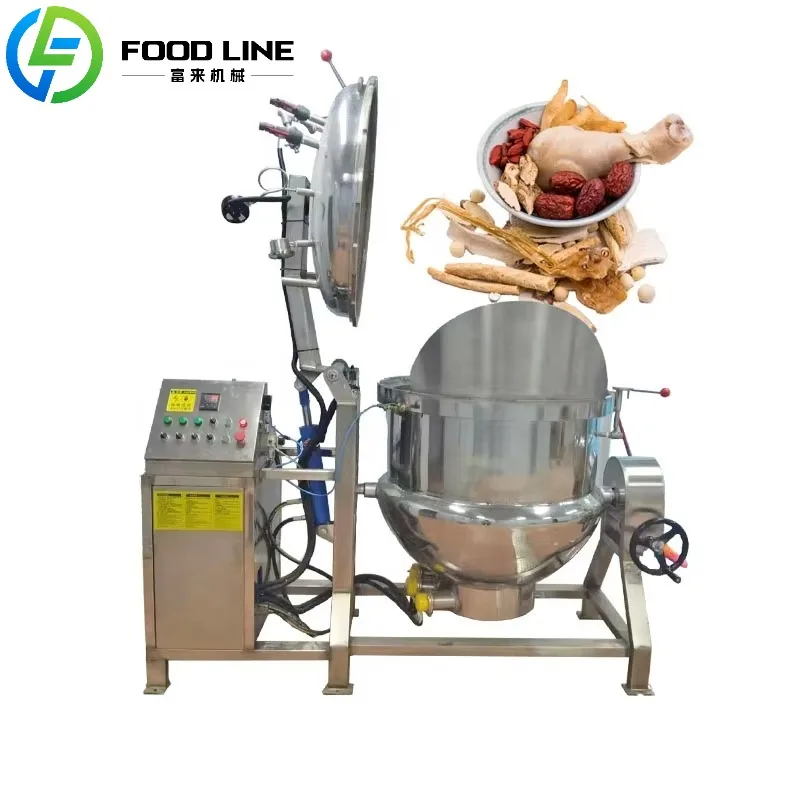 Mesin Retort Industri Kapasitas Besar Bertekanan Tinggi FL Customzied dengan Sistem Miring dan Pengangkat Khusus untuk Memasak Makanan