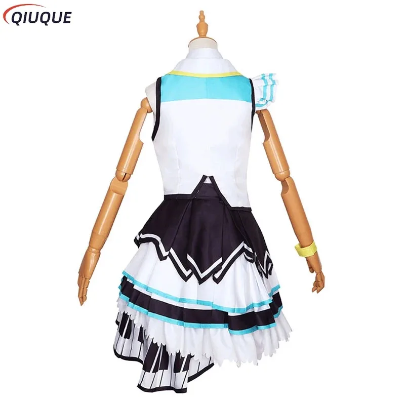 PJSK MORE MORE JUMP Hinomori Shizuku Cosplay Costume Wig Shoes Women Halloween Carnival Party Dress Uniform Outfit Suit