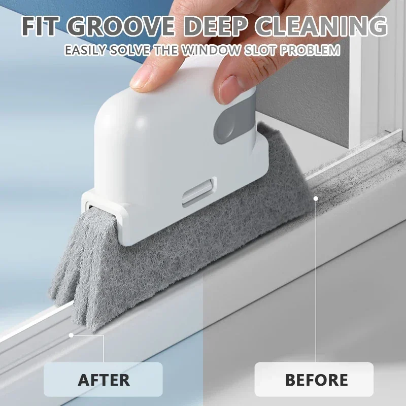 2-in-1 Window Groove Cleaning Cloth Window Cleaning Brush Windows Slot Cleaner Brush Clean Window Slot Clean Tool Kitchen Tools