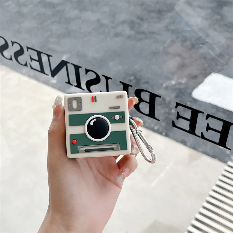 جراب كاميرا إبداعي لسامسونج جالاكسي برادز لايف 2 برو ، غطاء واقي سماعات أذن لاسلكية من السيليكون لطيف