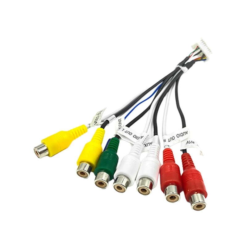 20 Pin Android Car Stereo Automotive Connector Android Rca Harness RCA Wiring Harness Adapter 7-Head RCA Audio/Video AUX Cable