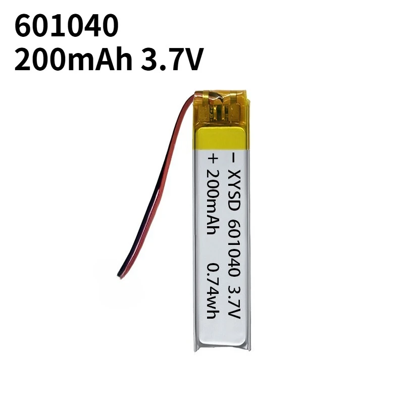 3.7V 200mah 601040 Lithium Polymer Ion Battery For TABLET MP3 MP505 CHARGING TREASURE POWER GPS ELECTRIC TOYS DVD
