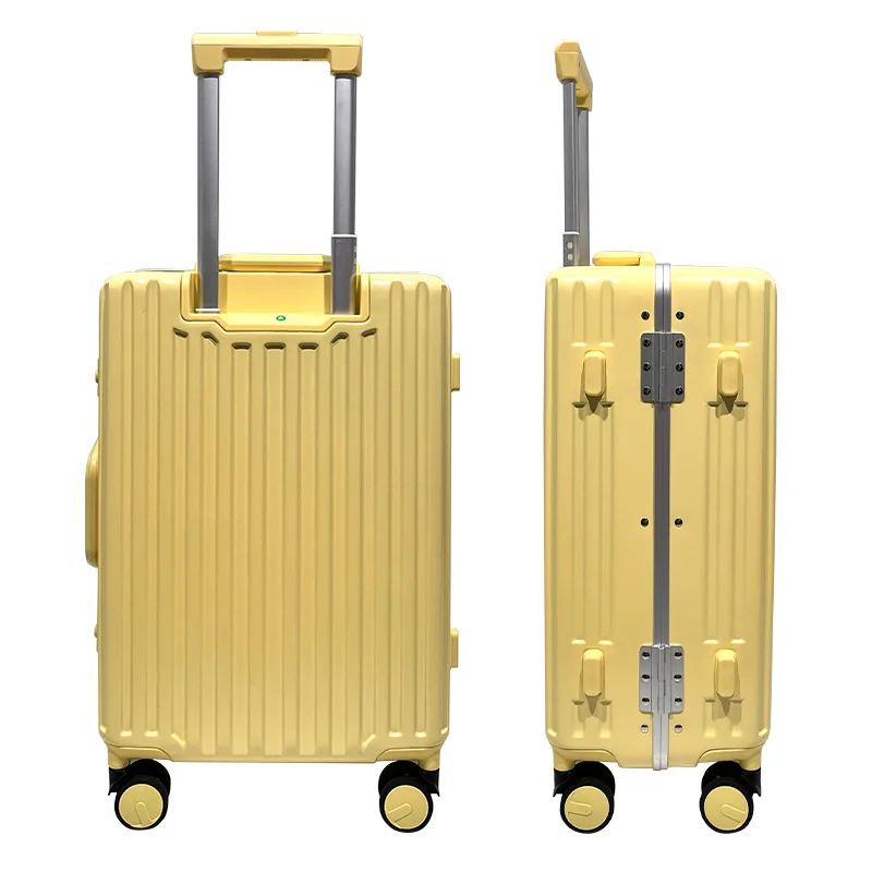 (15) Luggage Aluminum Frame Trolley Case Silent Universal Wheel Trolley Case 20 Inch 24 Inch Cabin Case