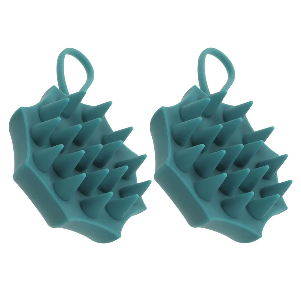 

2 Pcs Hair Washing Brush Silicone Soft Scalp Massager Shampoo Comb Exfoliator Cleaner For D ruff Removal Bath Tool