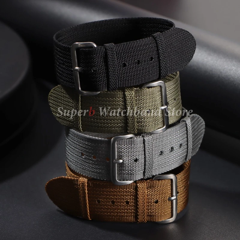 قسط مضلع النايلون حزام ساعة قماش الأشرطة استبدال حزام الساعات 20 مللي متر 22 مللي متر العسكرية الرياضة النايلون حزام (استيك) ساعة اكسسوارات