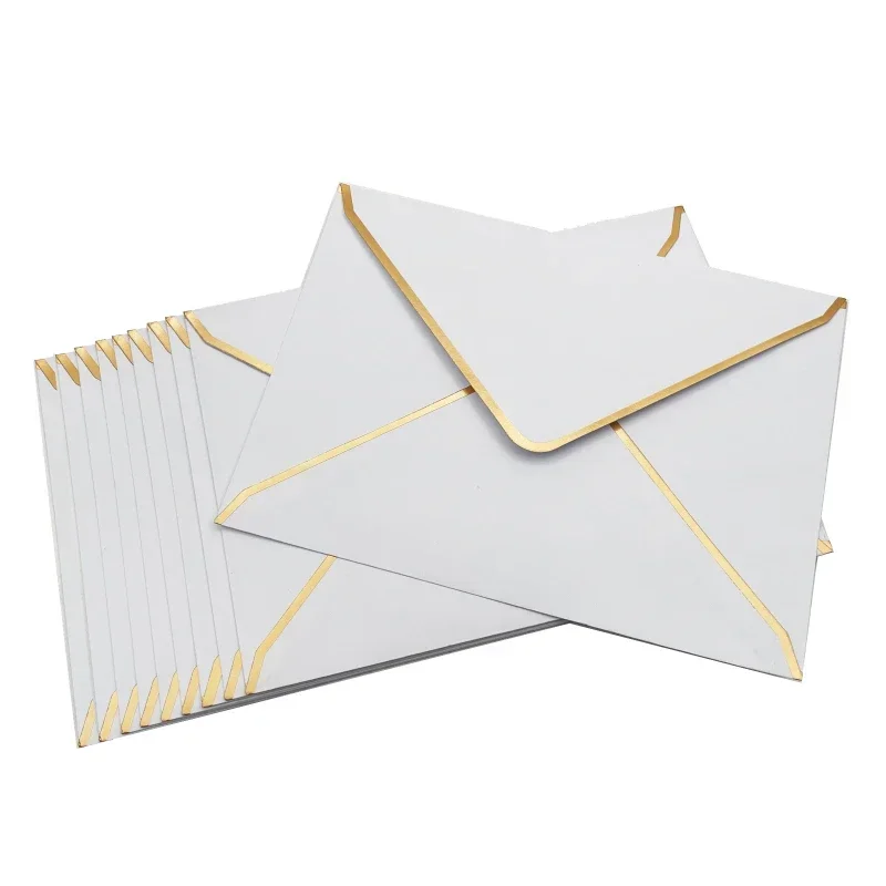 50PCS Vintage 5Color Bronzing Envelope Creative Beautiful Wedding Party Invitation Envelope Greeting Card Gift Envelopes 13x18CM