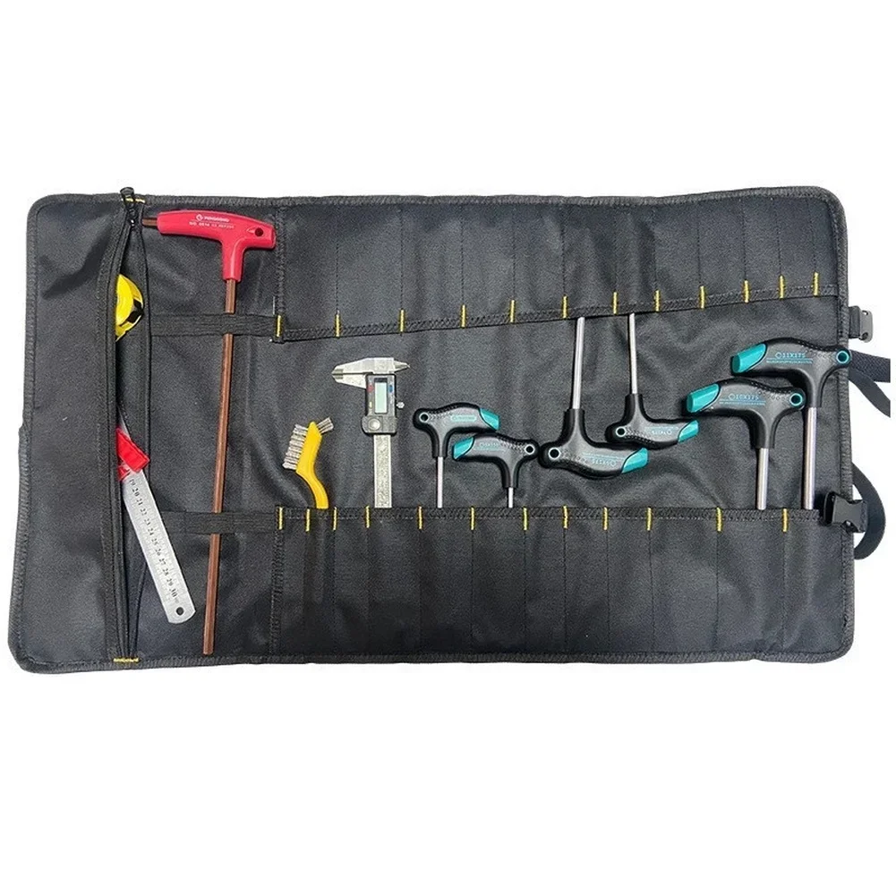 600D Oxford Cloth Roll Up Tool Bag For Electrician Home Repair Hardware Storage Pocket Tool Storage Bag Electrician Bag ﻿
