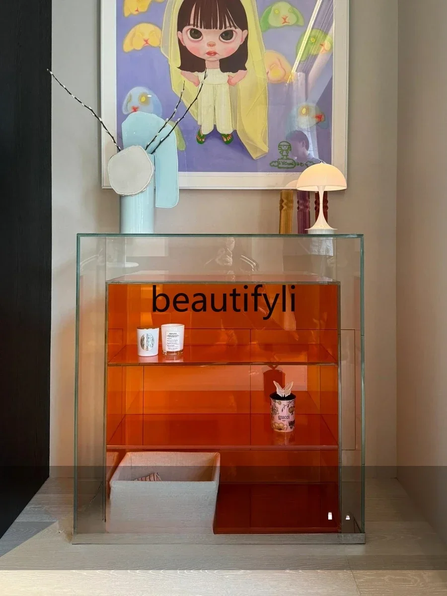 

SS Italian glass display case, bookshelf storage cabinet, figure display book, multi-layer storage cabinet