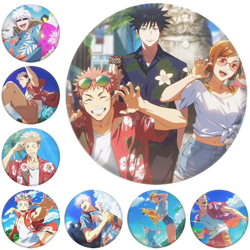 58mm Anime Jujutsu Kaisen Phantom Parade Cosplay COSTUME Badge Pin SPTE Tinplate Brooch﻿ Prop