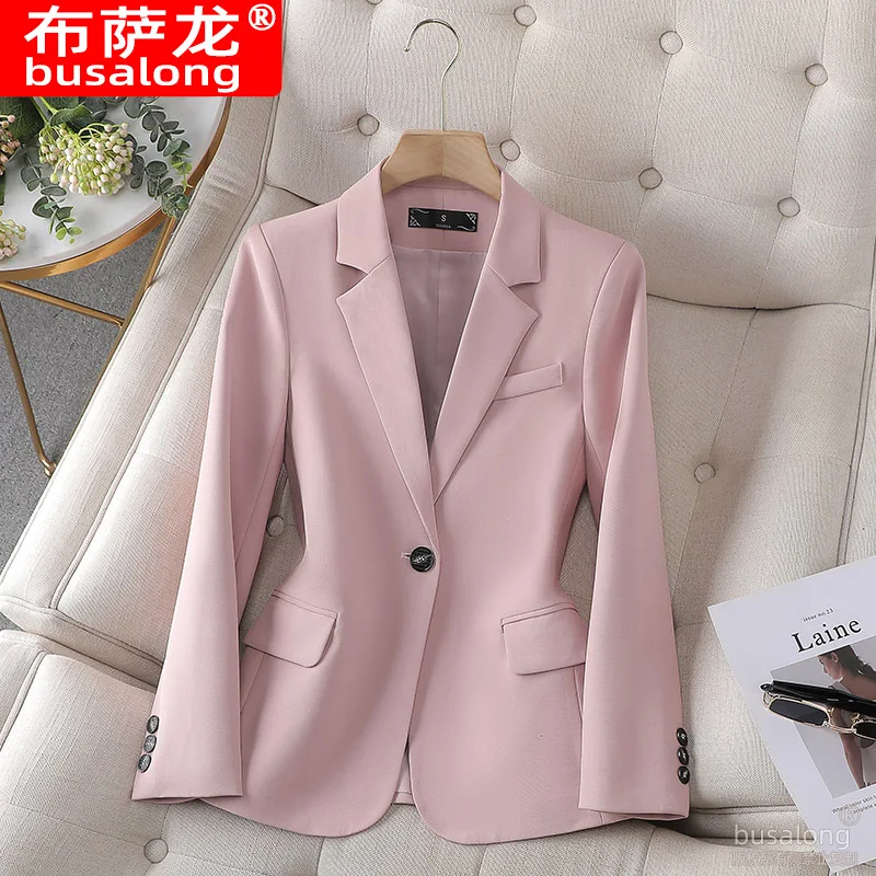 Novo elegante moda terno casual feminino manga longa blazer profissional formal jaqueta única workwear8231