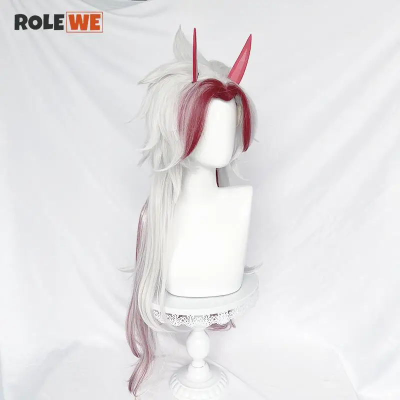 Genshin Impact Arataki Itto Cosplay Wig 80cm Silver Red Wig Cosplay Anime Cosplay Wig Heat Resistant Synthetic Wigs +wig cap