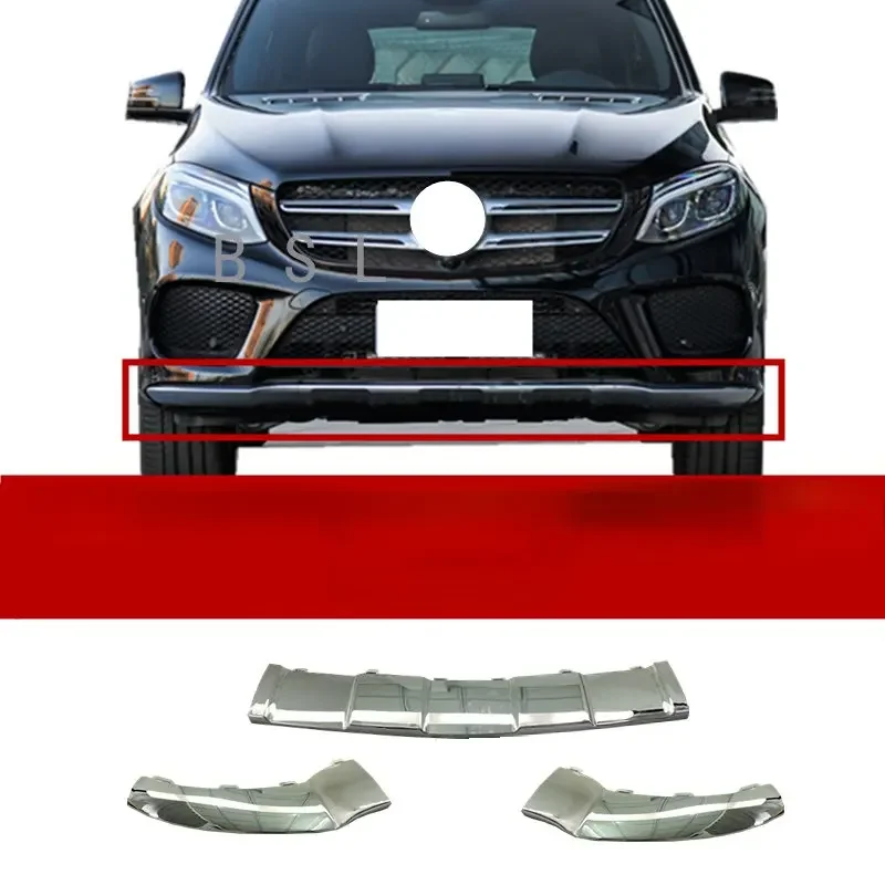 For Mercedes Benz GLE C292 W166 W292 Front Bumper Lip Spoiler Chrome Chromium Trim Diffuser A2928850300 A2928850400 A2928855822