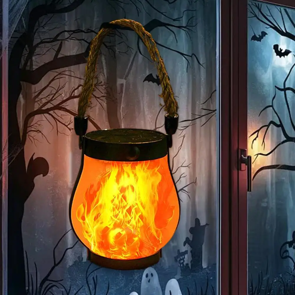 Dancing Flame Solar Lantern Magical Dancing Flames Outdoor Lights Solar Torch Lights Flickering Flames Hanging Waterproof Light