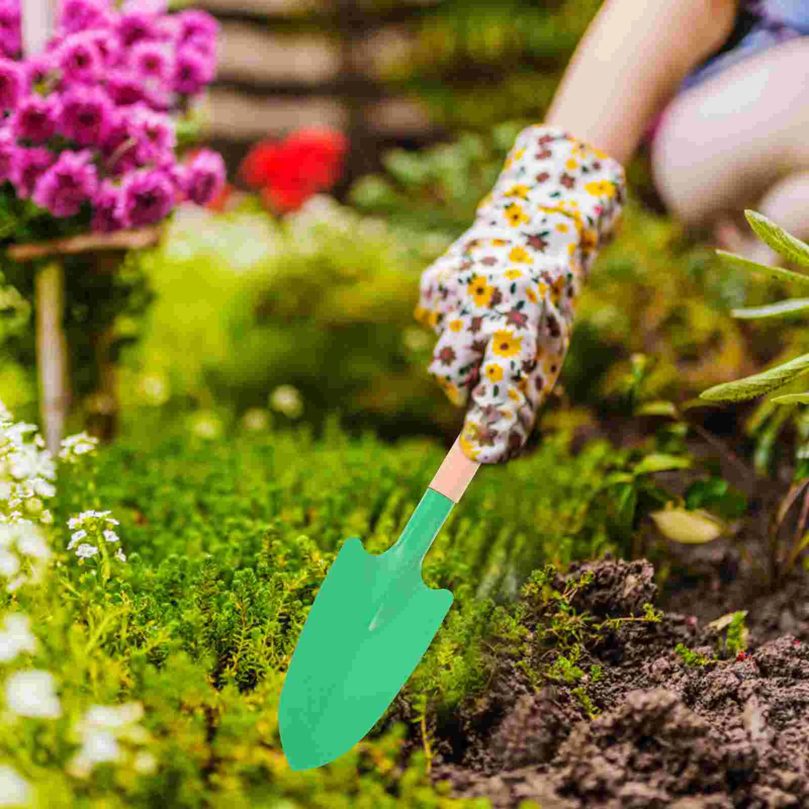 10 pcs Fa- kezelni kerti trowels Lapátol Könnyűsúly Hordozható Kertészet eszközök Bemocskol Megoldás transplanting