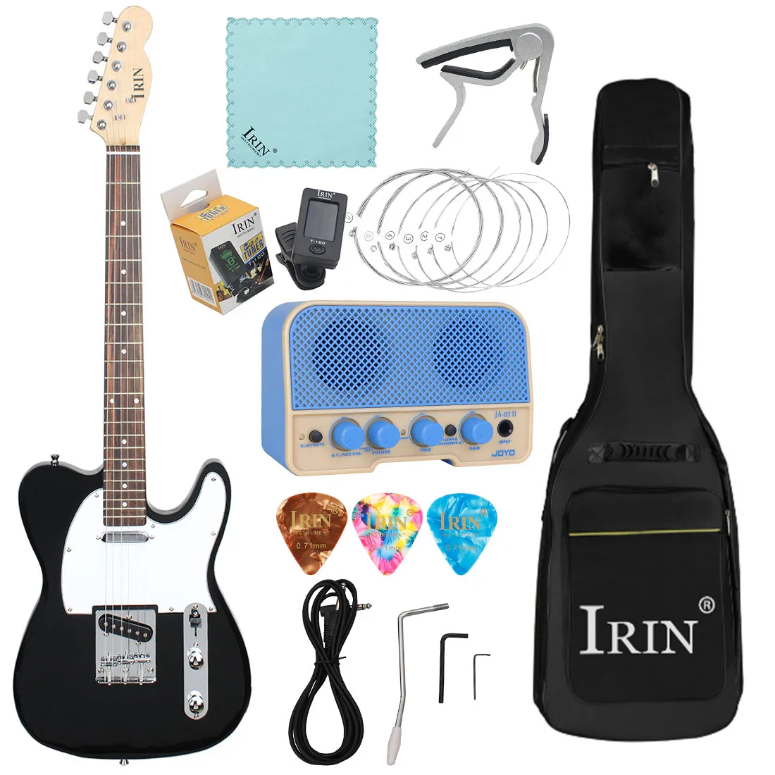 

IRIN Black Electric Guitar 39 Inch 22 Frets Guitar 6 Strings Body Maple Neck Guitarra for Student Beginner Music Musician