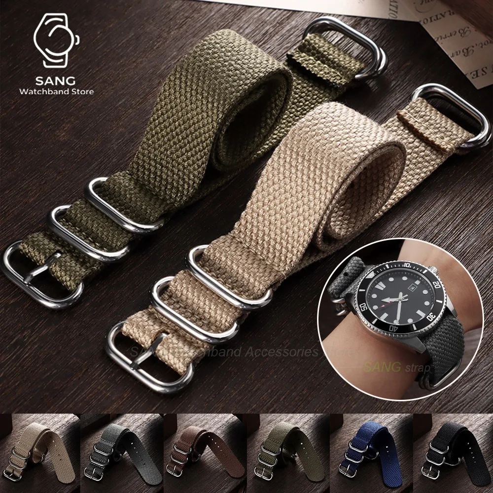 20mm 22mm for Perlon for Omega Straps for Samsung Cotton Nylo Woven Canvas Watch Band Men Women Bands Sport Bracelet Accessories