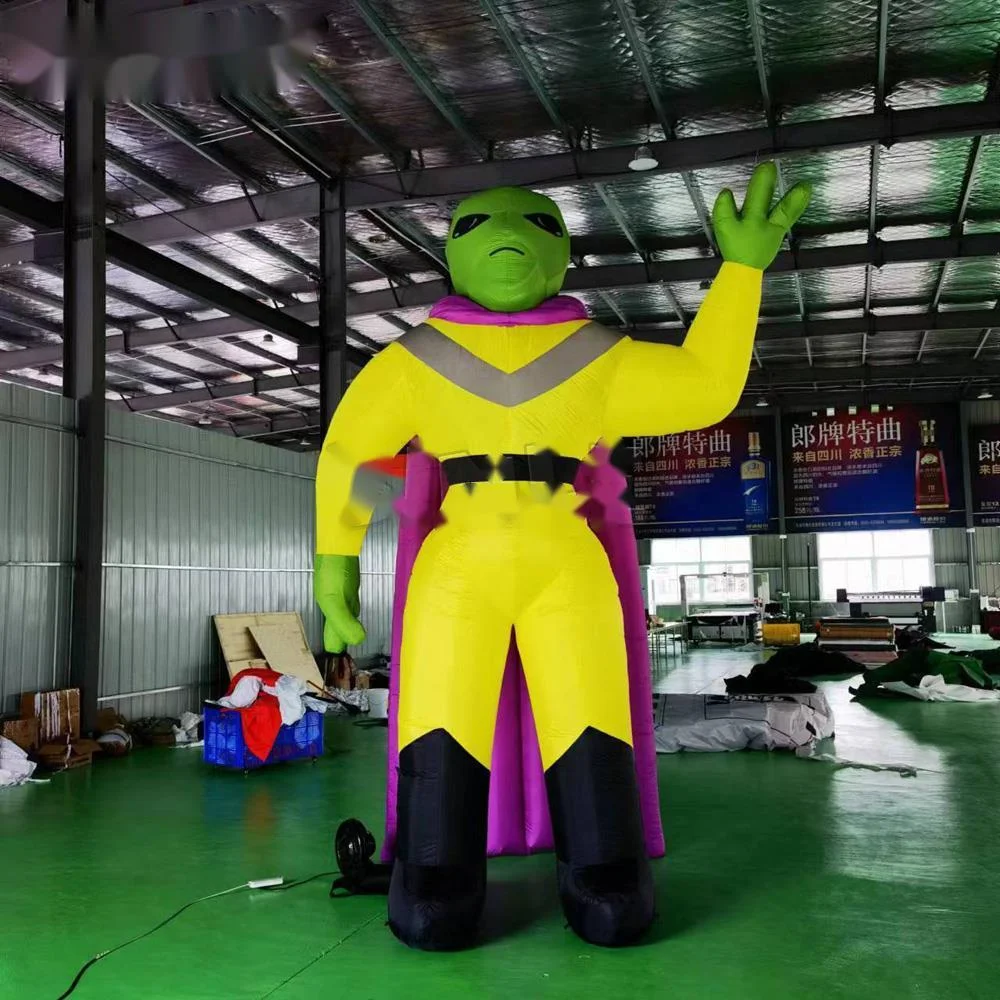 wholesale Custom Giant Inflatable Alien Balloons With Purple Cape Halloween Party Decoration UFO Alien Cartoon