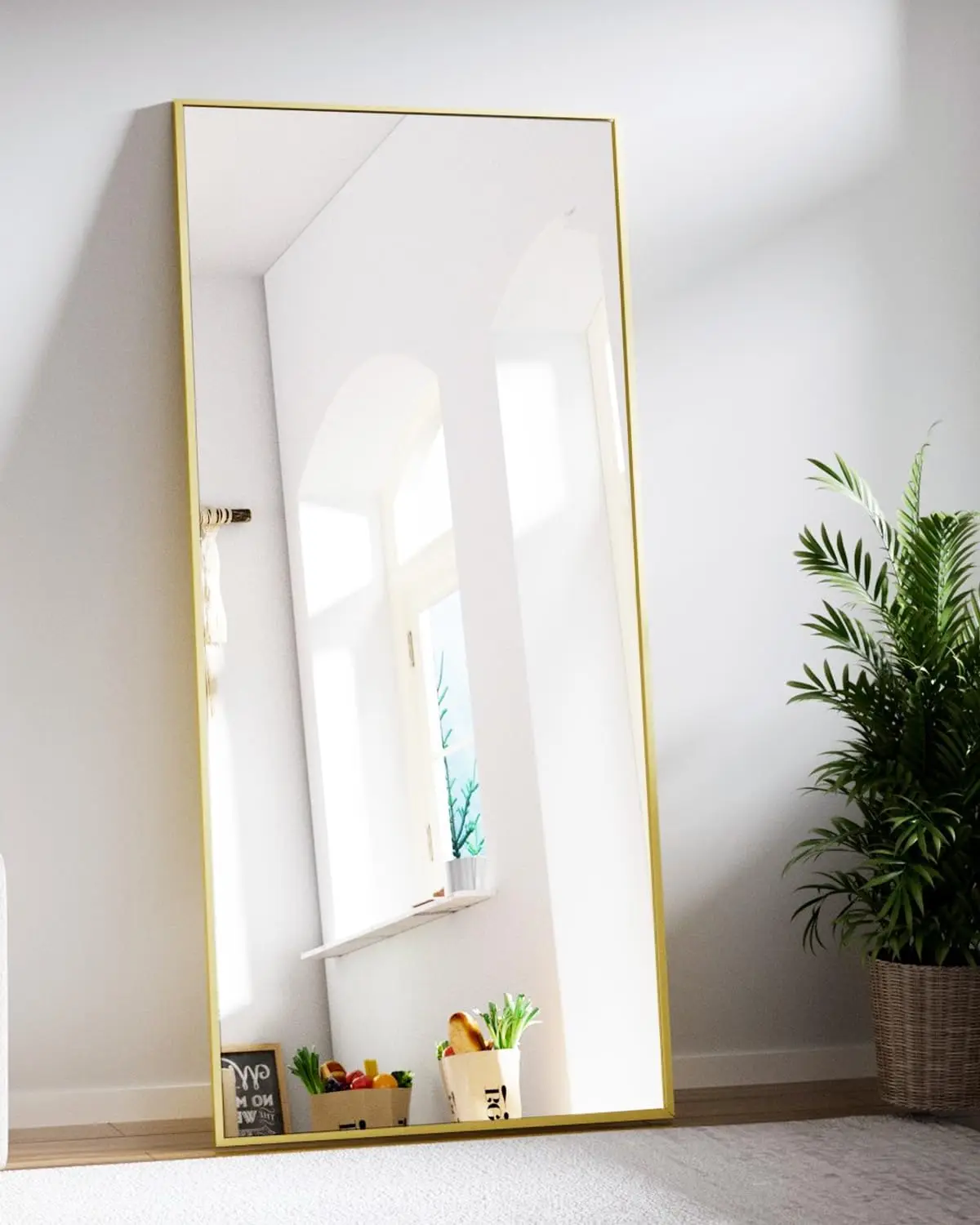 71"x30" Rectangle Floor Mirror, Full Length Mirror Wall Mirror Hanging or Leaning, Aluminum Alloy Frame Full Body Mir