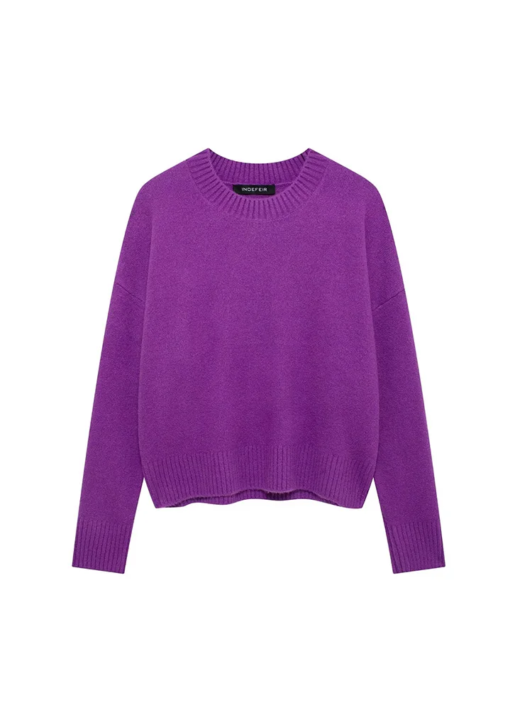 2024 New Autumn/Winter Women's Solid Color Warm Knitted Sweater Casual Fashion Ladies Long Sleeve Pullover