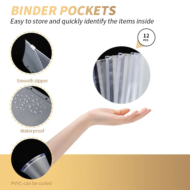 SoaKoa-Orçamento Binder com Zipper Envelopes, Organizador de Dinheiro para Dinheiro, Despesa Orçamento Sheets, Super Value Pack, A6, Novo