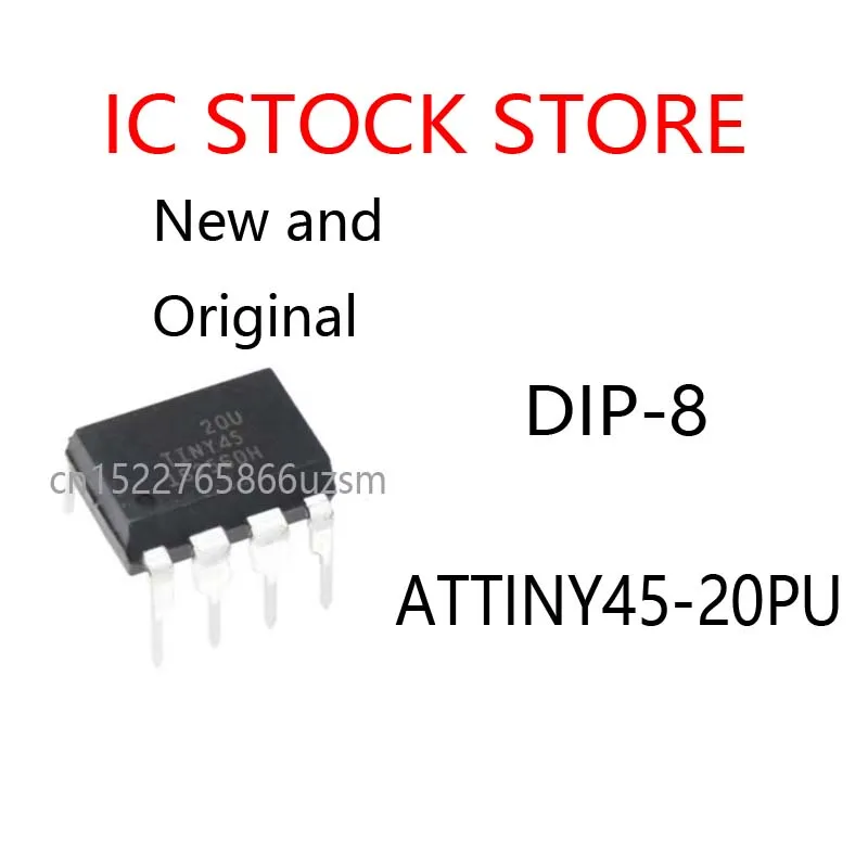 1PCS New and Original Package DIP-8 Genuine Microcontroller IC Chip ATTINY45-20PU
