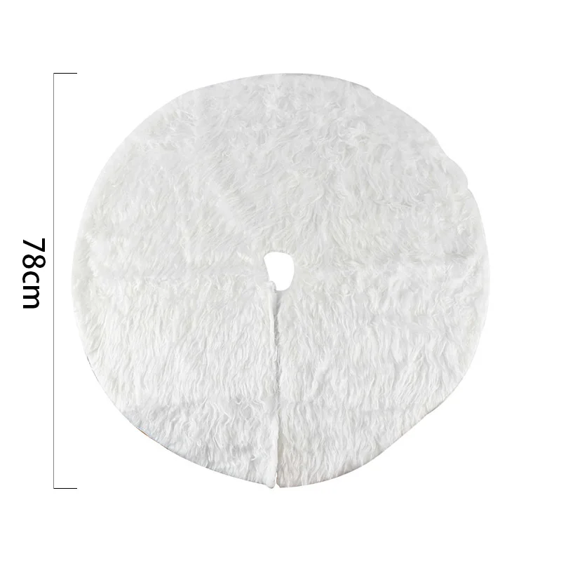PayUSD 30 Inch Furry White Plush Christmas Tree Skirt, Holiday Decor
