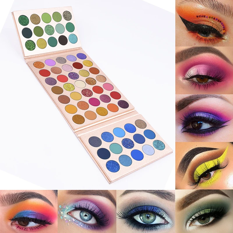 VERONNI 65 Colors Eyeshadow Palette Colorful Eye Shadow Makeup Set High Pigment Shimmer Matte Glitter Pro Bright Eyeshadow Kit