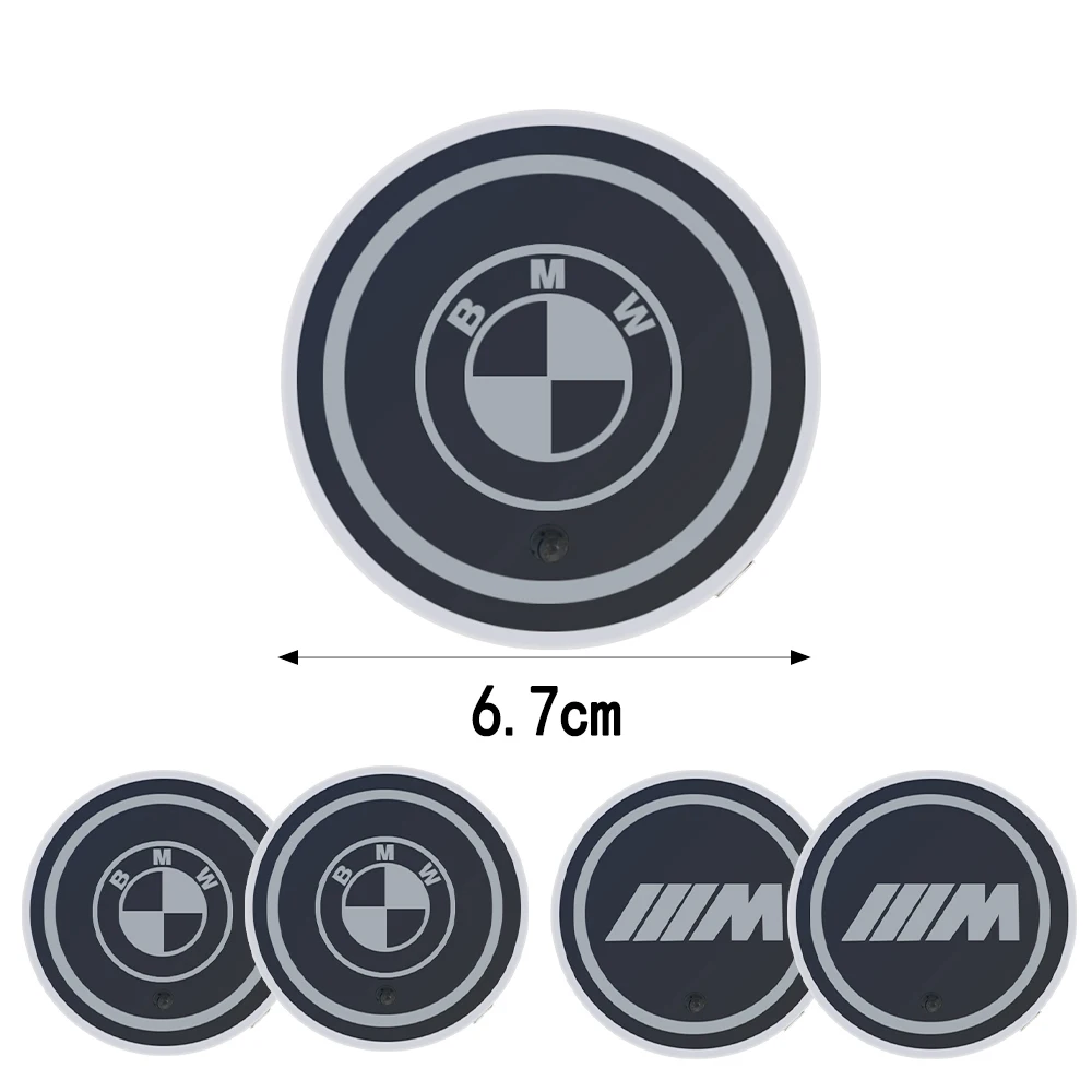 2Pcs Luminous Car Coaster Water Cup Holder Pad Anti-slip Mat For BMW E90 E92 E93 F20 F21 F30 F31 F32 F33 F34 F15 F10 F01 F11 M - view 2