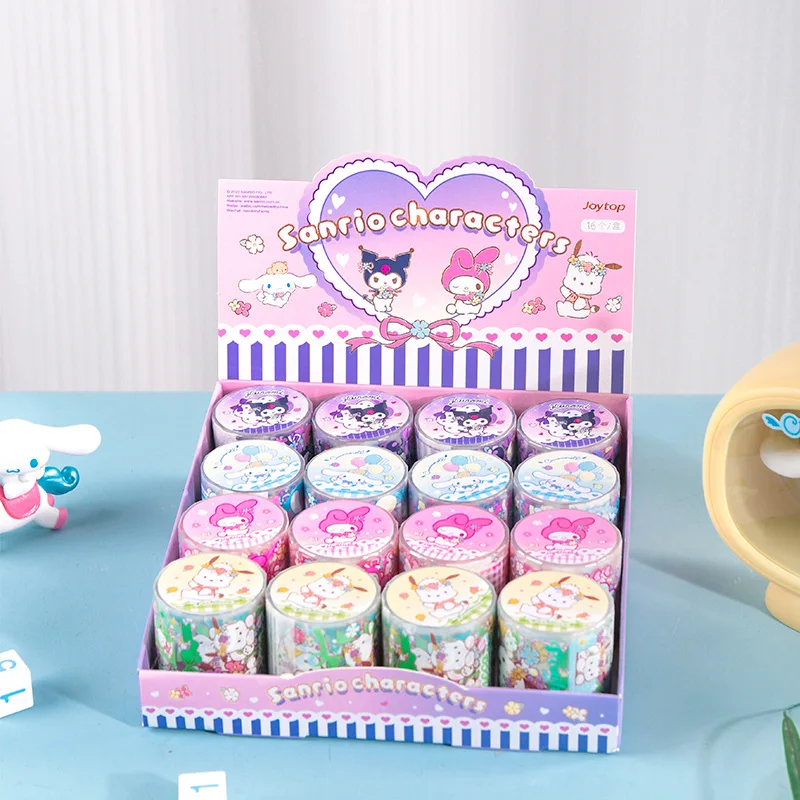 4/16pcs Sanrio taśmy Washi Cinnamoroll Kuromi melodia dla dzieci do szkoły Diy Scrapbooking materiały ręczne naklejki artykuły biurowe