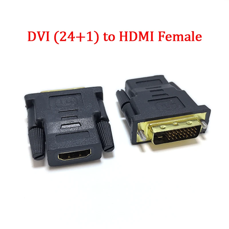 DVI 24+1 Male to HDMI-Compatible Female Adapter 1080P Bi-directional Gold Plated Video Converter for PC Projector