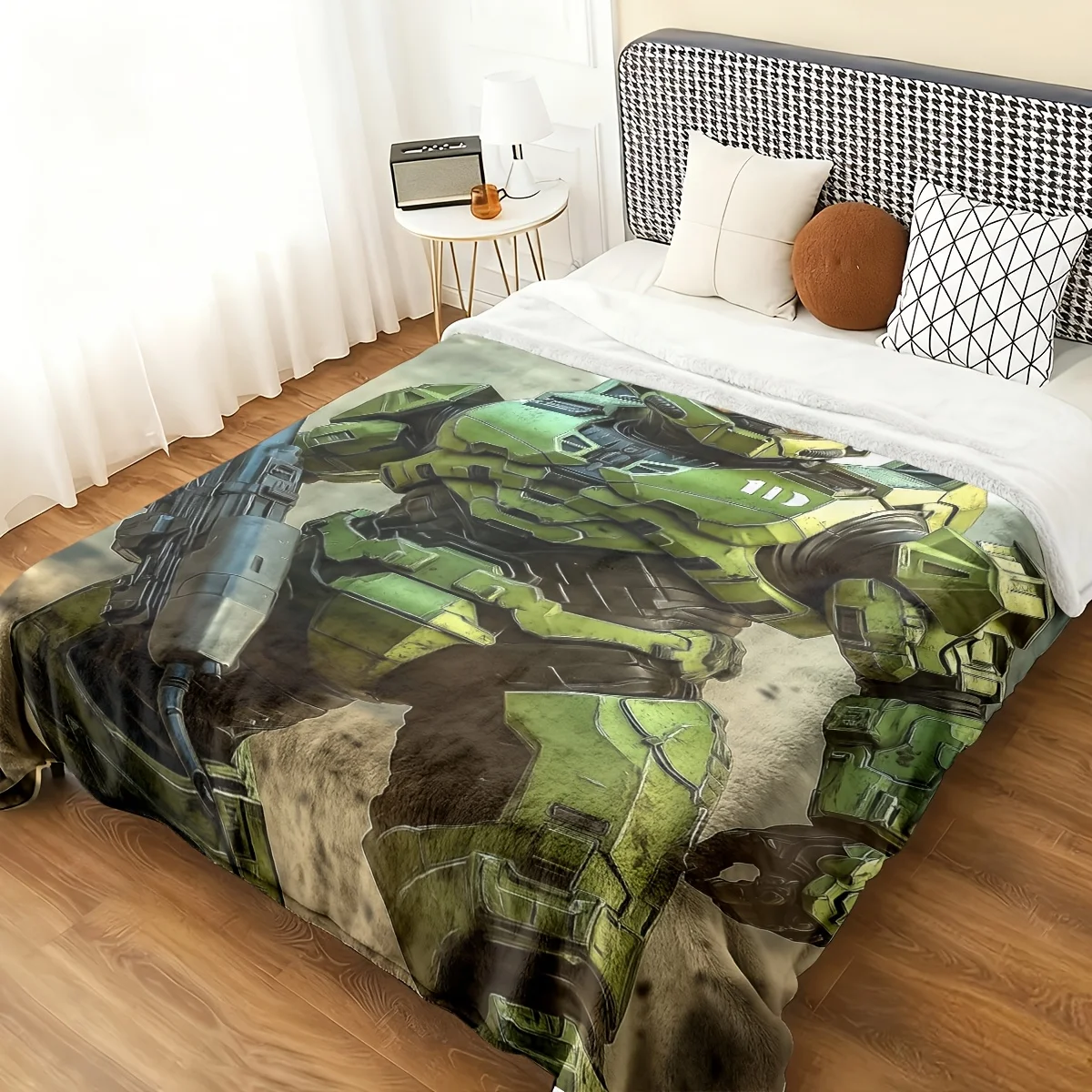 Epic Comic Book Soldier Blanket Throw  Sci-Fi Gaming Decor Cozy Bed Blanket 150x230cm Giant Gift