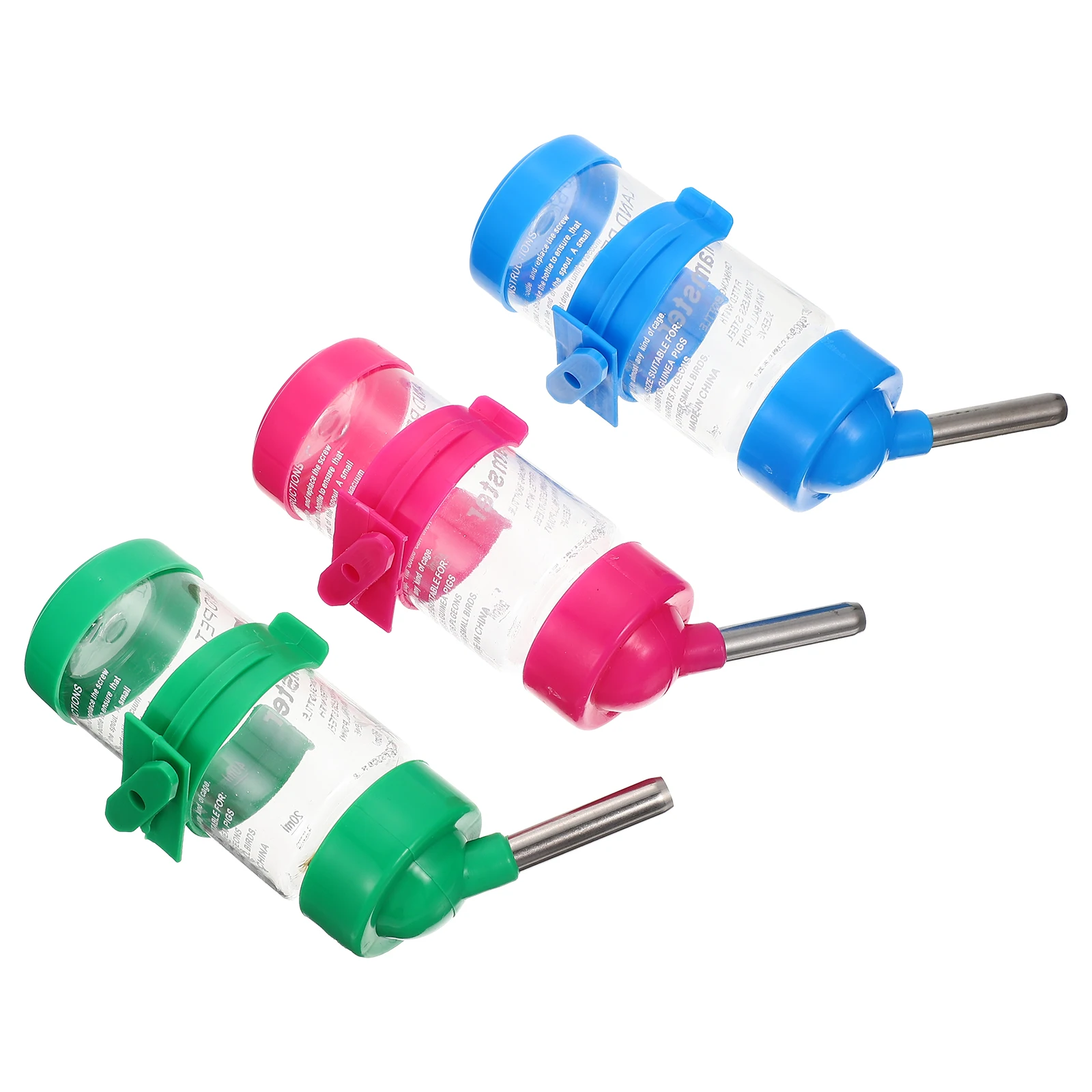 

3Pcs 125ml Automatic Water Feeder Blue Pink Green Pet Dispenser Bottles Hamster Chinchilla Cage Hanging Leak Proof Easy Drinking