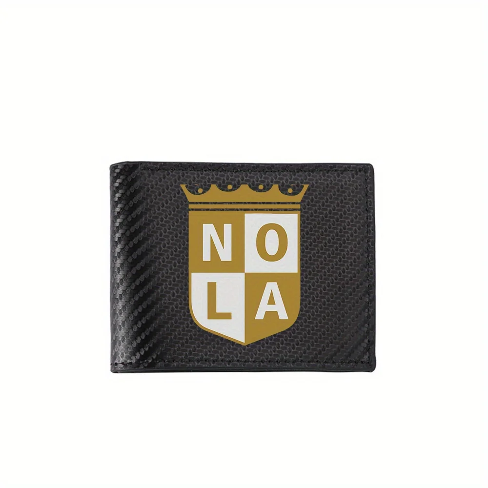 NOLA shield crown design logo Men's Wallets Simple Business Modern Stylish Printing Design Gifts For Father Boyfriend Christmas