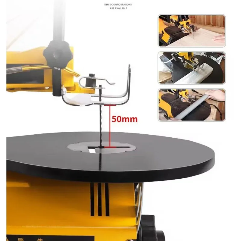 16 Inch LED Electric Jig  Bench Saw Woodworking Wire  Engraving Machine Speed Adjustable Cutting Machine Table