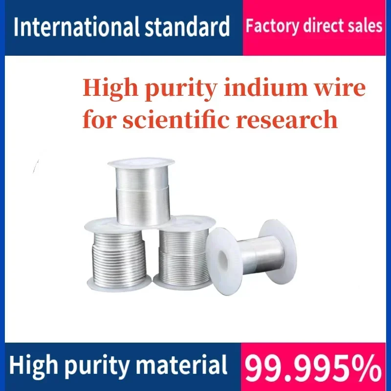 

High purity indium wire for scientific research Diameter (0.5mm-4.0mm) Length (1m) Metallic material