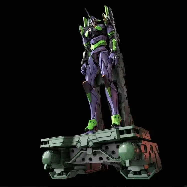 Kit de Modelo RG Evangelion Unidad-01, Figura Mecha de Neon Genesis EVA en Morado y Verde con Base de Transporte Exclusiva y Articulaciones Móviles