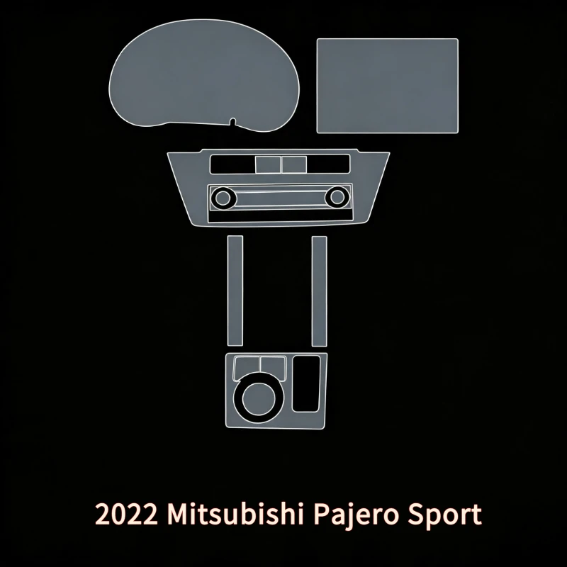 For 2022 Mitsubishi Pajero Sport center console gear shift interior car sticker special modification accessory protective film